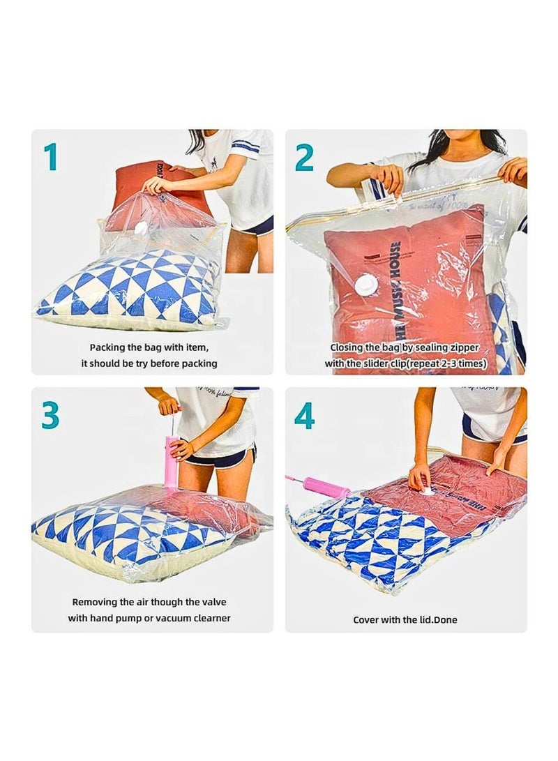 Casilda Premium Vacuum Storage Bags with Free Hand Pump for Home, Travel For 80% more Space! – Set of 14 (Set C) - Image 2